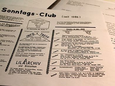 Flyer des Berliner "Sonntags-Club".