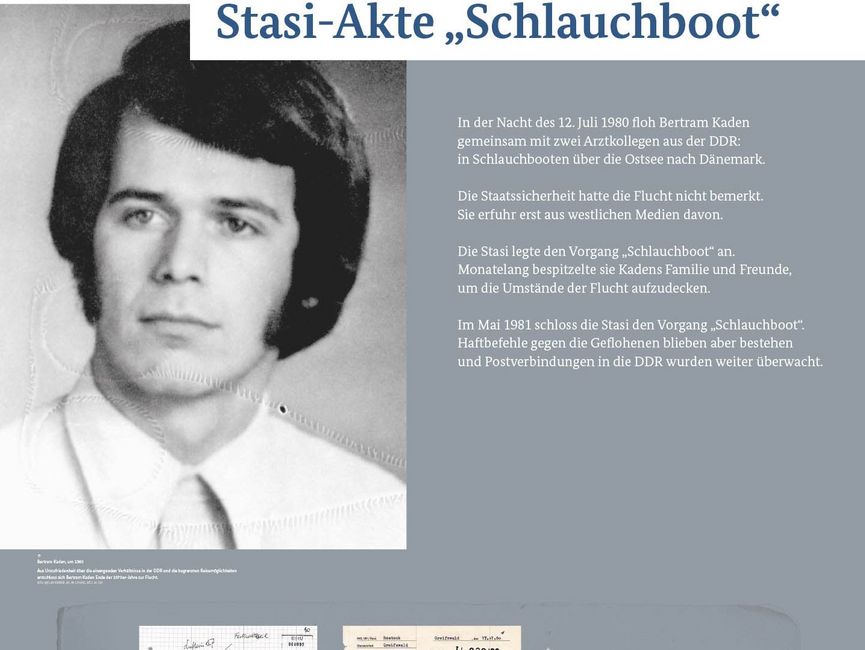 Ausstellungsmodul 67 "Stasi-Akte Schlauchboot"