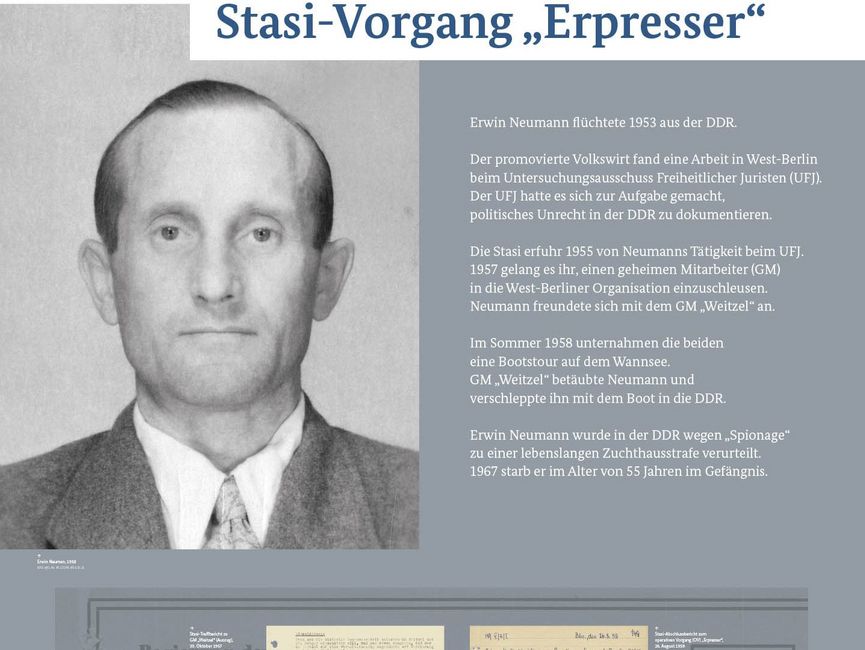 Ausstellungsmodul 51 "Stasi-Vorgang Erpresser"