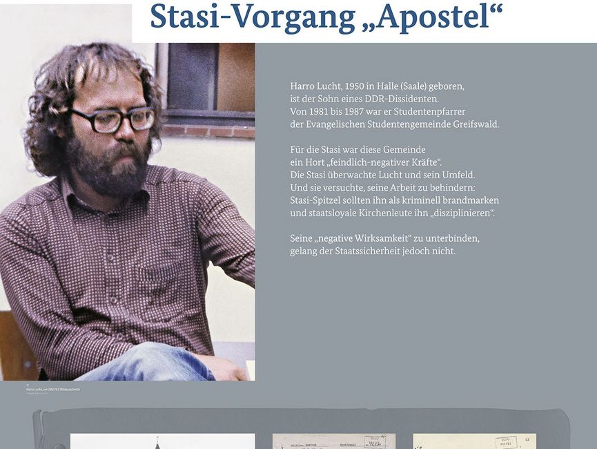 Ausstellungsmodul 122 "Stasi-Vorgang Apostel"