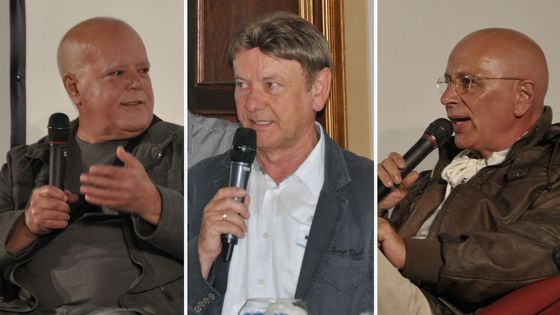 Von links nach rechts: Die Zeitzeugen Günter Kalies, Udo Gebhardt, Eckart Mann