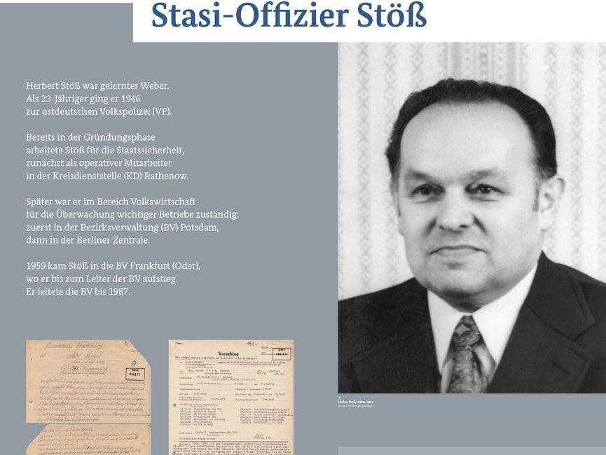 Ausstellungsmodul 69 "Stasi-Offizier Stöß"