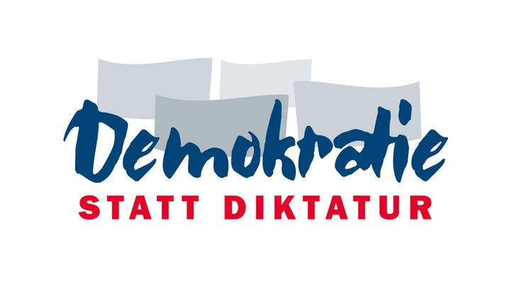 Das Bild zeigt die Wort-Bild-Marke der Webseite 'Demokratie statt Diktatur'