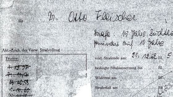 Deckblatt des Vollstreckungsheftes und Foto von Otto Fleischer