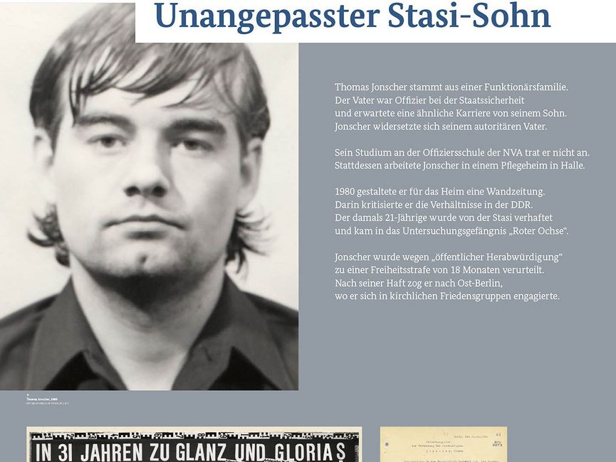 Ausstellungsmodul 39 "Unangepasster Stasi-Sohn"