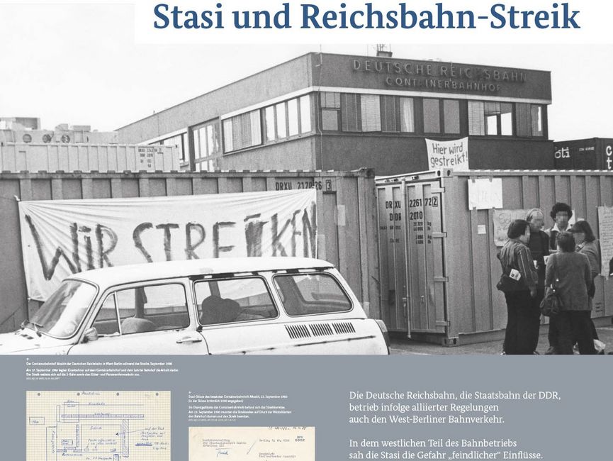 Ausstellungsmodul 101 "Stasi und Reichsbahn-Streik"