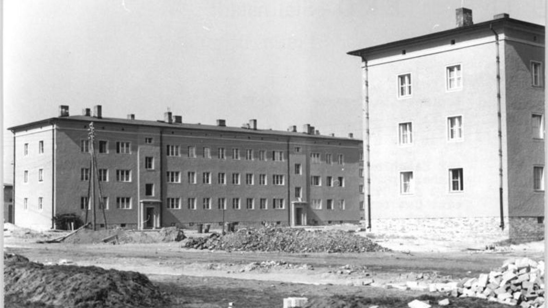 Neugebaute Wohnblocks in Stalinstadt (Eisenhüttenstadt)
