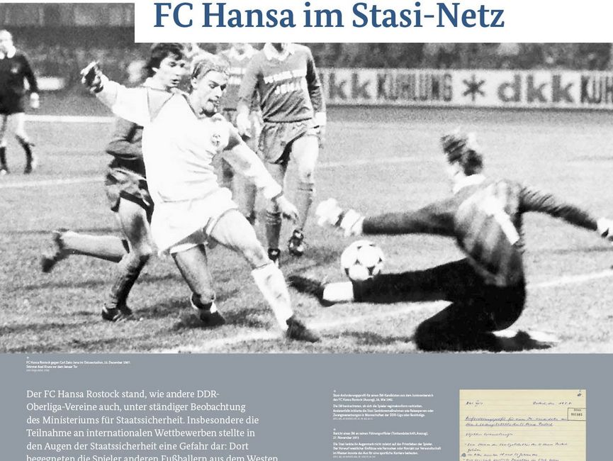 Ausstellungsmodul 15 "FC Hansa im Stasi-Netz"