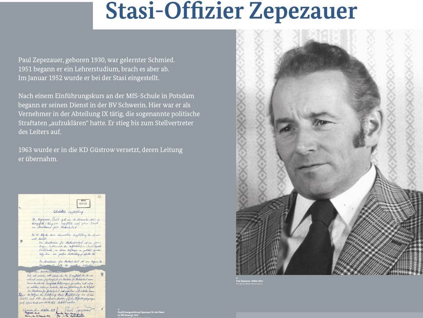 Ausstellungsmodul 11 "Stasi-Offizier Zepezauer"