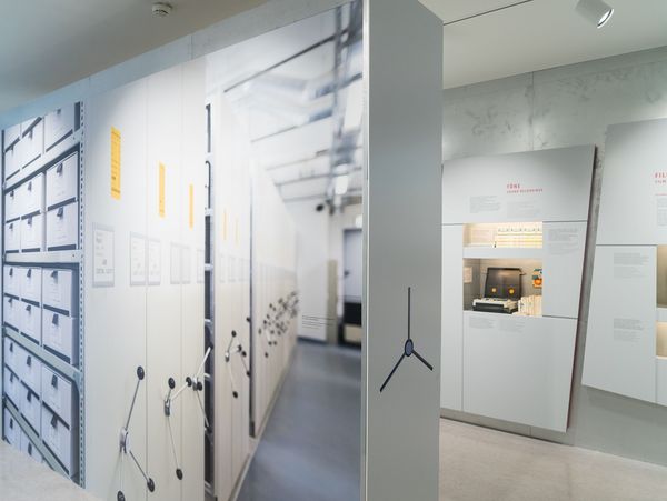 The exhibition shows the collection of information violating human rights.