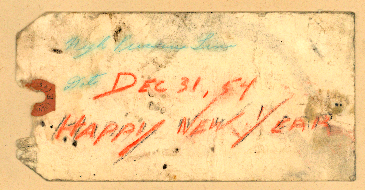 [Handschriftliche Beschriftung: High [unleserlich] Line Date Sec 31, 54 Happy New Year]
