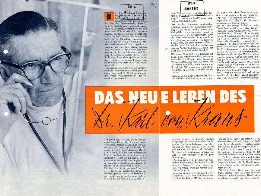 Das Bild zeigt einen längeren Artikel über Karl von Kraus in der DDR Revue.