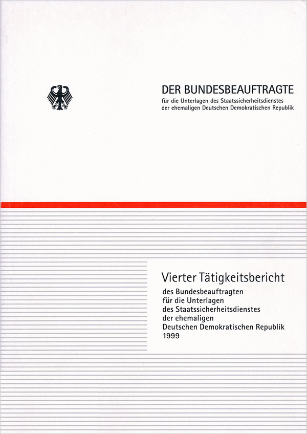 Titelblatt des vierten Tätigkeitsberichts des BStU