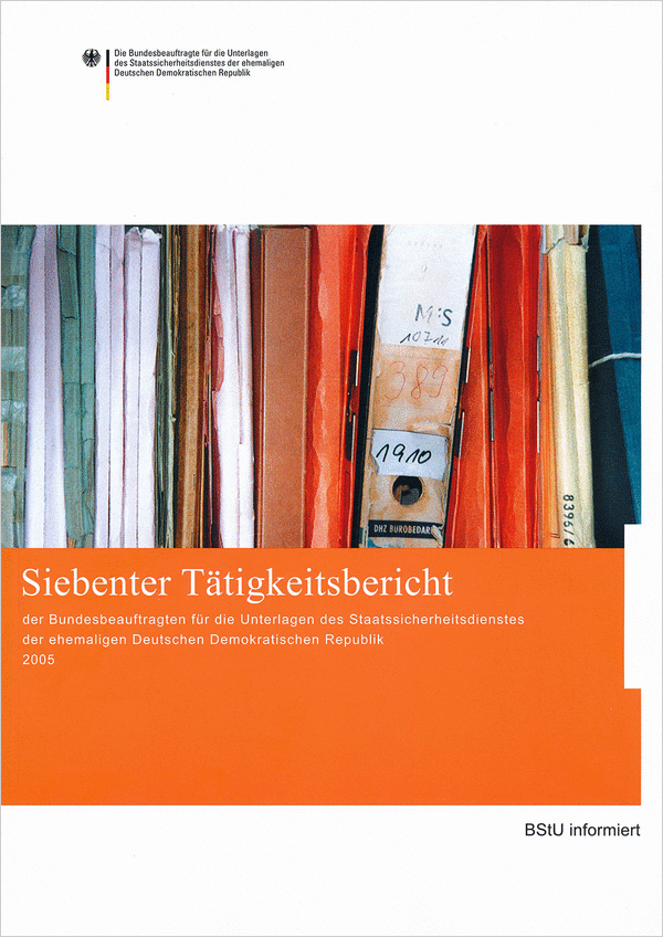 Titelblatt des siebten Tätigkeitsberichts der BStU